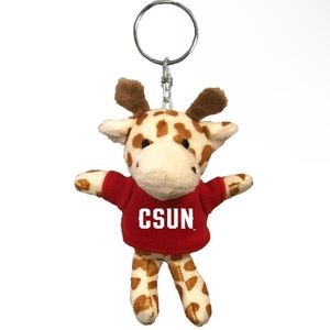 small soft fuzzy plush giraffe cal state northridge csun keyring